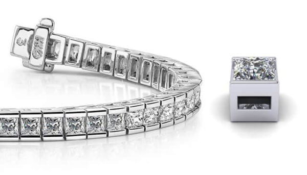 Classic Princess Cut Diamond Tennis Bracelet