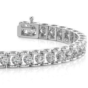Classic Prong Illusion Set Diamond Tennis Bracelet In Platinum Or Gold