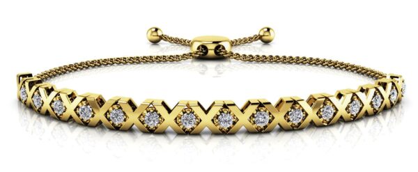 Adjustable Xoxo Diamond Bracelet In Gold Or Platinum - Image 2