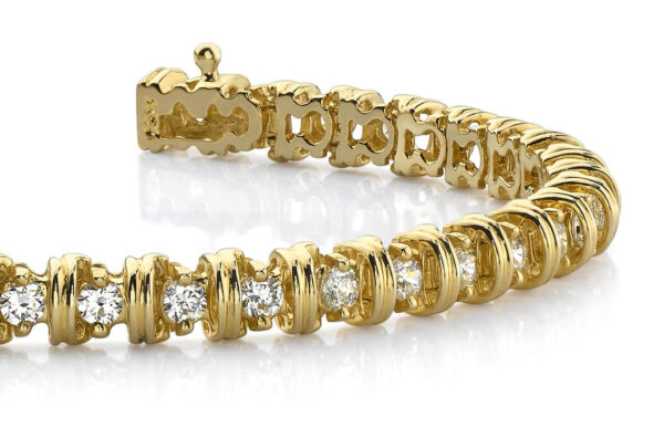 Wide Link Diamond Tennis Bracelet - Image 2