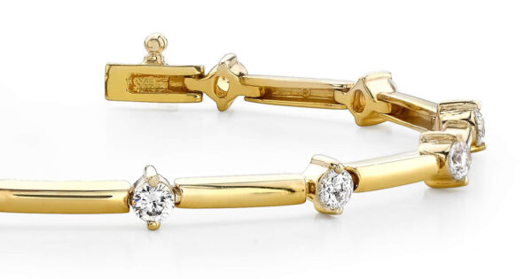 Starburst Solid Link Diamond Bracelet In Yellow Gold White Gold And Platinum - Image 2