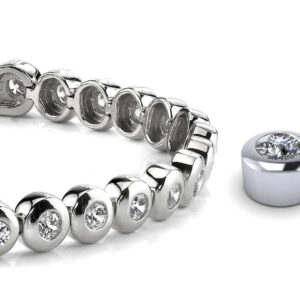Bezel Set Diamond Tennis Bracelet Available In White Yellow Rose Gold Or Platinum