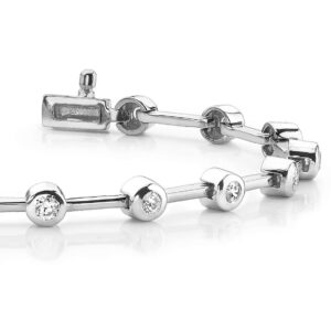 Bezel Set Diamond Bracelet Available In White Yellow And Rose