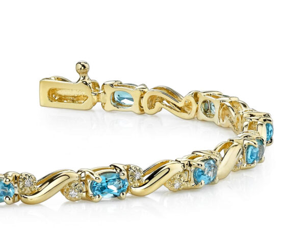 Classic Twist Diamond And Gemstone Bracelet - Image 2