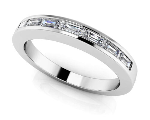 Baguette Band In Platinum 18K 14K Yellow Gold Or White Gold