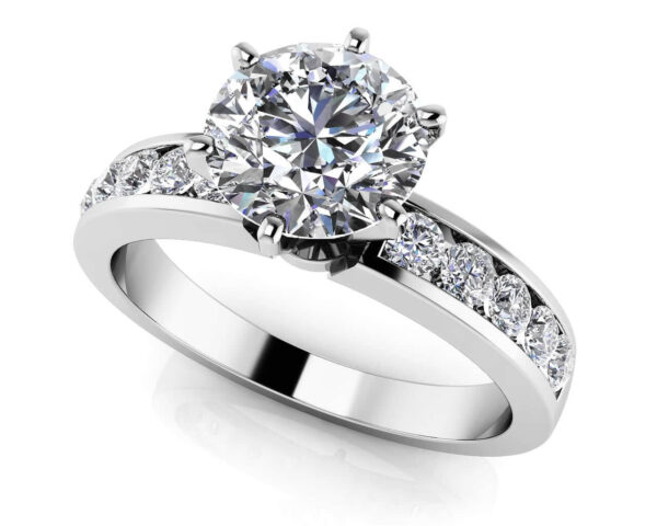 White Gold Or Yellow Gold Channel Band Diamond Ring