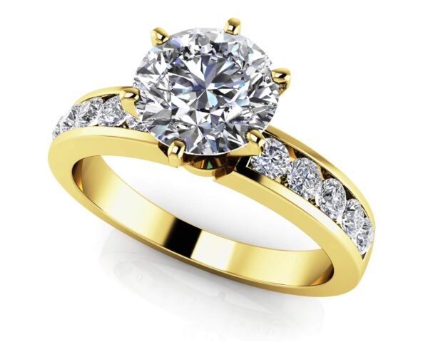 White Gold Or Yellow Gold Channel Band Diamond Ring - Image 2