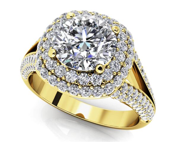 Captivating Double Halo Diamond Engagement Ring Available In Gold Or Platinum - Image 2