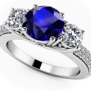 Forever Yours Three Stone Ring In Yellow White Gold Or Platinum