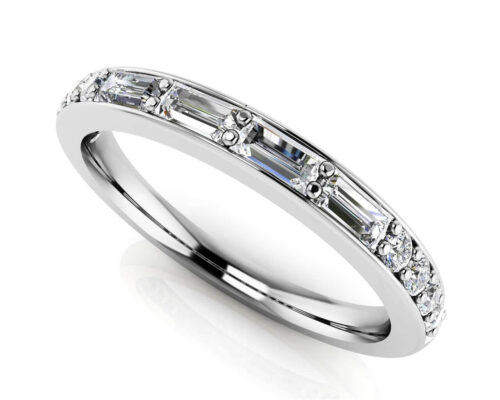 Alluring Baguette And Round Diamond Anniversary Band