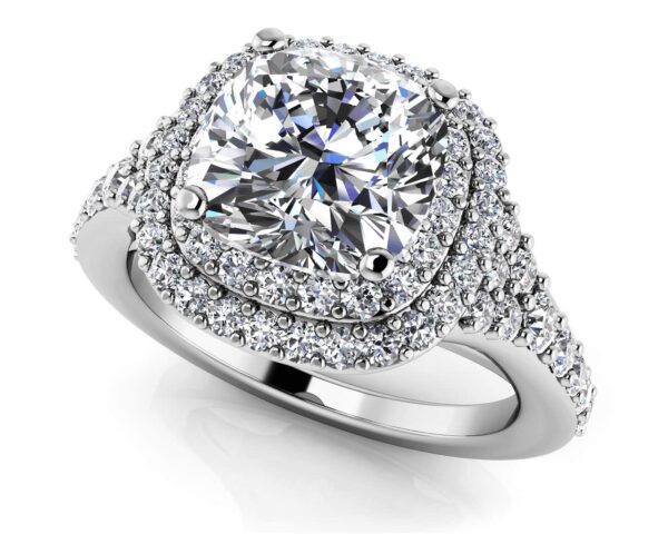 Andrea Love Cushion Cut Engagement Ring In Yellow White Gold Or Platinum