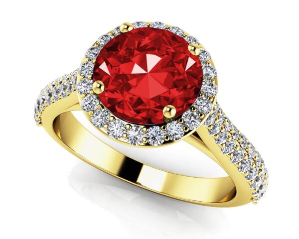 Radiant Gemstone Anniversary Ring Available In Platinum Or Gold - Image 2