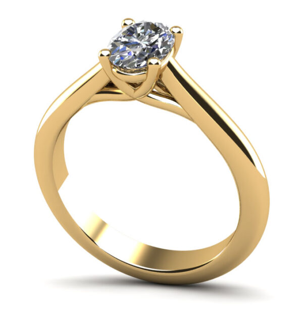 Elegant Oval Solitaire Engagement Ring - Image 2