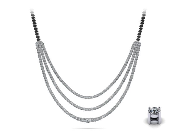 Decadent Triple Strand Diamond Tennis Necklace Available In Gold Or Platinum