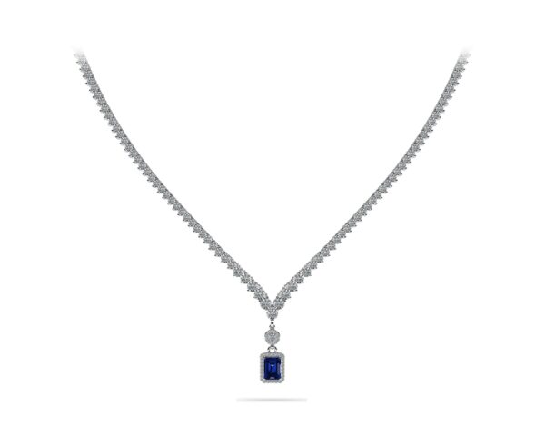 Love Spell Gemstone Pendant 3 Prong V Necklace