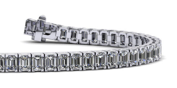 Sparkling Emerald Cut Diamond Bracelet Available In White Yellow And Rose