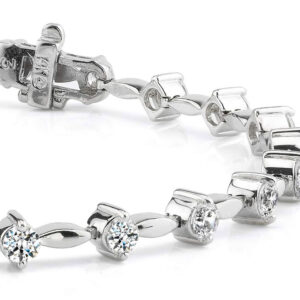 Classic Diamond Link Bracelet Available In 14K 18K Yellow White Or Platinum