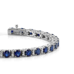 Beautiful Diamond And Sapphire Bracelet Available In Gold Or Platinum