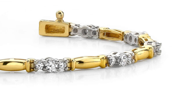 Diamond Triplet Bracelet Available In White Yellow Rose Gold Or Platinum - Image 2