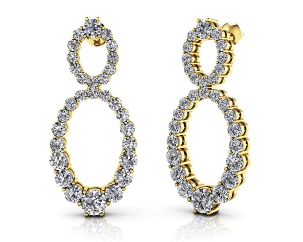 Oval Diamond Drop Earrings In 14K 18K Or Platinum - Image 2