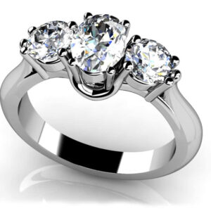 Oval 3 stone classic Engagement Ring