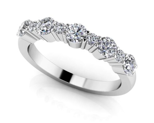 Alternating Diamond Anniversary Ring Available In Gold Or Platinum