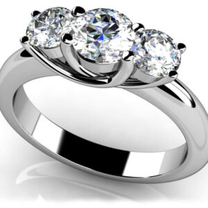 Medium Band 3 Stone Engagement Ring