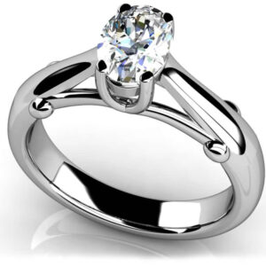 Raised Bridge Oval Solitaire Ring