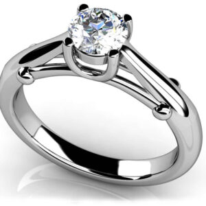 Raised Bridge Round Solitaire Ring