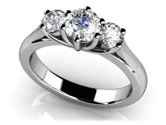 6 Prong 3 Stone Engagement Ring
