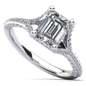 Emerald Cut Brilliance Diamond Engagement Ring In Platinum Or Gold