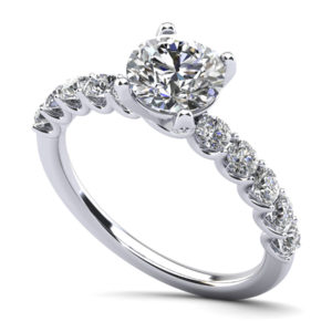 Sparkle Brilliant Round Diamond Engagement Ring In Platinum Or Gold
