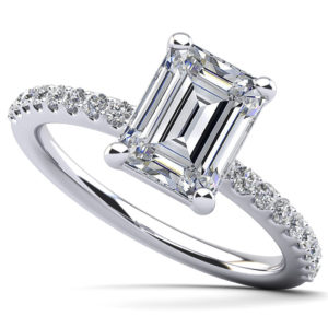Enchanting Emerald Cut Diamond Engagement Ring In Platinum Or Gold