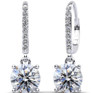 Brilliance Diamond Drop Earrings In Platinum Or Gold