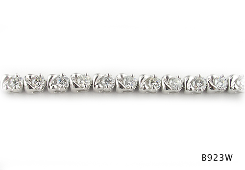 Seth & Reid Bracelets: B923W Seth & Reid Turban Link Bracelet / 4.80 cttw Dia. / 14KW
