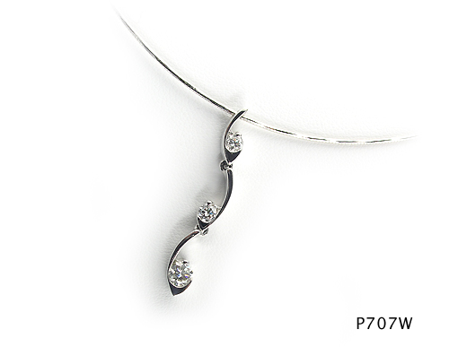 Seth & Reid Willow: P707 Willow 3 Stone Articulated Pendant / .50 cttw Dia. / 14KW