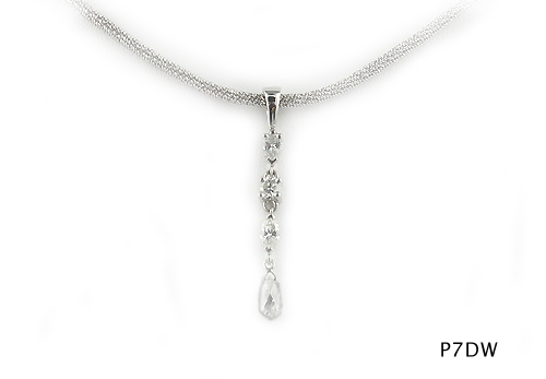 Seth & Reid Evening Out: P7DW All Diamond Dangle Pendant with Briolette / 1.00 cttw.