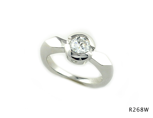Seth & Reid Bridal: R268W Engagement Ring for .65 ct center / .04 cttw dia. accents/14KW