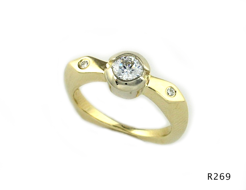 Seth & Reid Bridal: R269 Engagement Ring for .35 ct center / .03 cttw dia. accents/14KTT